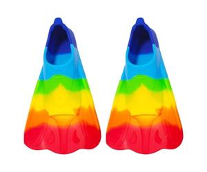 Aletas De Natación - De Natación, Silicona Bright Rainbow Comfort, Patas De Pato De Buceo Profesionales | Aletas De Snorkel para Niños, Aleta De Corta para Jóvenes para Entrenamiento,