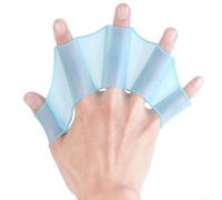 Aletas de natación de silicona suave y elástica para hombres y mujeres con cincha anatómica de cinco dedos para mejor (M verde (M azul (un par))