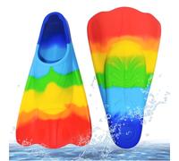 Aletas de natación infantiles de silicona, aletas cortas para entrenamiento, aletas de natación para niños, antideslizantes, suaves, cómodas, para nadar, aprender, piscina, esnórquel, aletas