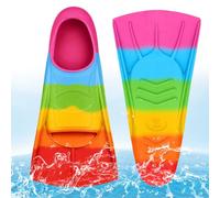 Aletas de natación para niños, aletas para nadar, aletas cortas para niños con bolsa de malla, aletas de natación para entrenamiento de natación, aletas para niños, adultos y principiantes