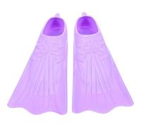 Aletas de Snorkel de Silicona Cortas, Talla 29-32 | Ligero y Cómodo, Portátil para Piscina y Viaje, Reduce la Resistencia al Nadar, Color Morado Blanco