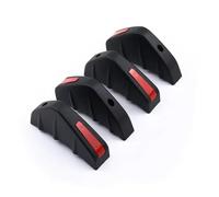 Aletas Difusor divisorias Difusor Parachoques Trasero Universal Fibra De Carbono Modificado Para Coche 4 Unidades Color Negro Rojo ABS Anticolisión(Black Red)