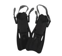 Aletas para Nadar Ajustables de Silicona y Plástico Negro | Talón Abierto, Pala Flexible Reforzada, Cierre Regulable, para Principiantes y Equipos en Piscina