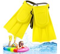 Aletas para niños 1 par de Aletas de natación/Buceo de EVA y PVC de 4, 7 x 7, 3 Pulgadas con Correa Ajustable de natación portátiles de Repuesto para niños para Aventuras de Verano; 1