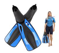 Aletas Snorkel, Swim Flippers Diving Gear, 21.06x6.69x3.94in Comfortable Lightweight Equipment, Training Flippers for Adults with Open Heel Strap, Pool Beach Snorkeling Water