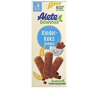 Alete Galletas de chocolate para niños, a partir del 8º mes, galletas de trigo para niños, galletas con forma práctica envasadas como pequeño aperitivo, perfecto para viajar y entre, 1 x 180 g