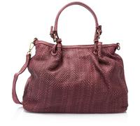 aleva Mujer de cuero trenzado señoras Shopper, cereza oscura, Cereza oscura, talla única