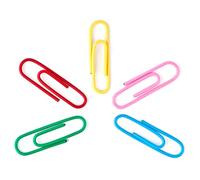 Alevar 100 clips de colores, clips de acero plastificado, tamaño 33 mm, n.º 4, clips medianos para oficina, colores surtidos