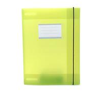 Alevar Carpeta de 3 solapas con elástico y ventana transparente con etiqueta insertada, plástico translúcido, formato 32 x 24 cm, espalda 1,8 cm, color verde