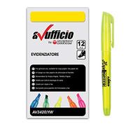 Alevar Marcadores de bolígrafo, punta biselada, color amarillo, paquete de 12 unidades