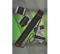 Alevar Tubo porta dibujo extensible de 60 cm a 100 cm, correa ajustable y sistema de bloqueo con rotación en la longitud, diámetro 8,5 cm, color negro, paquete de 1 unidad