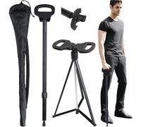 ALEVMOOM Baston Silla Plegable para Mayores y Adultos, Bastón con Asiento Plegable Ajustable 2 en 1, Muletas Adulto con Bolsa de Transporte Adecuado para Acampar y Hacer Senderismo