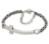 Alex and Ani Women's Cross Magnetic Bracelet, Rafaelian Silver, Expandable