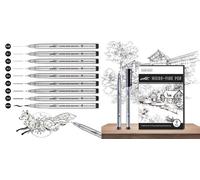 ALEX BOG Rotuladores Micro-Fine Pen Gama Artist Estuche De 9 Negro