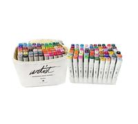 Alex Bog Set de Rotuladores Base de Alcohol Canvas Luxe Professional 60 Piezas Multicolor Doble Punta Pincel y Biselada