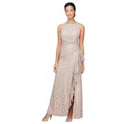Alex Evenings Petite Cascade Ruffle Vestido sin Mangas Largo, Beige, 42 Piccola