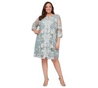 Alex Evenings Short Embroidered Mother of The Bride Jacket Dress, Wedding Guest (Plus Size) Vestido para ocasión Especial, Sabio Helado, 44 Grande para Mujer