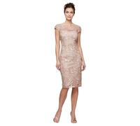 Alex Evenings - Vestido Corto de cóctel, con Bordado de Flores, para Mujer, invitada de Boda, Formal (Tallas pequeñas y Normales), Oro Rosa, 10
