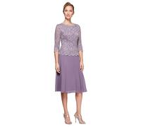 Alex Evenings Vestido Falso con corpiño Bordado para Mujer (Regular y pequeño), Icy Orchid, 14 Petite