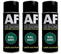 Alex Flittner Designs 3X Ral Pintura en Espray Pintura Coche Laca Colorida Lata de Aerosol RAL6005 Moosgruen Mate
