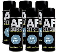 Alex Flittner Designs 6X Ral Pintura en Espray Pintura Coche Laca Colorida Lata de Aerosol RAL5014 Azul Paloma Seda Mate