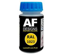 Alex Flittner Designs Laca Pincel Ral 1023 Amarillo Tráfico Brillante Mate Acabado Satinado 50ml Secado Rápido Acrílico Tupflack - RAL1023 Amarillo Tráfico Brillante