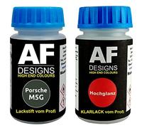 Alex Flittner Designs Lápiz Retoque compatible con Porsche M5G Autos Graphitblau Metálico + Barniz Cada 50ml Pintura Base Kit