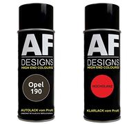 Alex Flittner Designs Pintura Bote Spray Kit compatible con Opel 190 Phantom Gris Metálico Pintura Base Barniz Claro 400ml