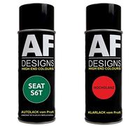 Alex Flittner Designs Pintura Bote Spray Kit compatible con Seat S6T Verde Yuca Perla Pintura Base Barniz Claro 400ml