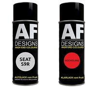 Alex Flittner Designs Pintura Bote Spray Kit compatible con Seat S9R Blanco Nevada Perla Pintura Base Barniz Claro 400ml