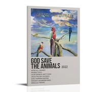 Alex G God Save The Animals- Pósteres impermeables para pared, impresión en casa, a prueba de humedad, fácil de instalar y resistente a la decoloración, estilo marco, 20 x 30 cm