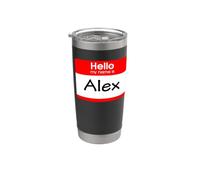 Alex, hola, me llamo Etiqueta, insignia Vaso térmico de acero inoxidable de doble pared
