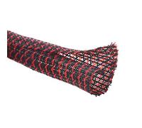 Alex Tech 6mm-7.7m Manguito de Cable Auto-Cierre Recoge Cables Cubre Cables Organizador Cables Funda Cables para Computadora PC Automotriz - Negro Rojo