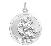 Alexander Castle Colgante grande reversible de plata de ley 925 con diseño de San Cristóbal para hombre, 24 mm, con caja de regalo, solo colgante