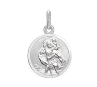 Alexander Castle Colgante pequeño de plata de ley 925 de San Cristóbal de 12 mm, dije religioso con caja de regalo, solo colgante