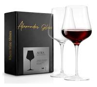 Alexander Glass Set 2 Copas de Vino Tinto Sopladas a Mano 492 ml | Copa AURA The One Collection Ultraligera y Universal Apta Vinos Rosados, Blancos | Caja Premium Regalo y Envío Seguro