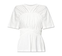 Alexander McQueen- Camiseta con fruncidos- Tops- Mujer- Blanco- M- Camiseta con fruncidos