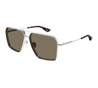 Alexander McQueen Hombre Alexander McQueen AM0500S 002 Gafas de sol Metal Plata Marrón Piloto