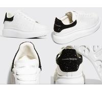 Alexander McQueen Kids Oversize Zapatillas Cristal Swarovski, Blancas 29