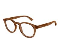 Alexander McQueen Unisex Alexander McQueen AM0514O 004 Monturas ópticas Acetato Marrón Transparente Redonda