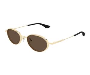 Alexander McQueen Unisex Alexander McQueen AM0523S 002 Gafas de sol Acetato Oro Marrón Redonda