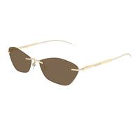 Alexander McQueen Unisex Alexander McQueen AM0525S 002 Gafas de sol Acetato Oro Marrón Geométrico