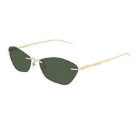 Alexander McQueen Unisex Alexander McQueen AM0525S 003 Gafas de sol Acetato Oro Verde Geométrico