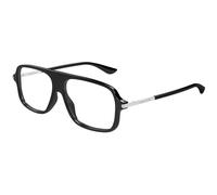 Alexander McQueen Unisex Alexander McQueen AM0555O 001 Monturas ópticas Acetato Negro Transparente Piloto