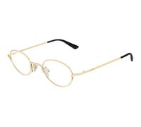 Alexander McQueen Unisex Alexander McQueen AM0562O 002 Monturas ópticas Metal Oro Transparente Redonda