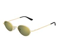 Alexander McQueen Unisex Alexander McQueen AM0562S 003 Gafas de sol Metal Oro Verde Redonda