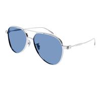 Alexander McQueen Unisex AM0373S 003 Gafas de sol Metal Plata Gris Piloto