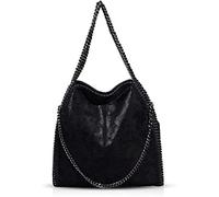 ALEXANDER MILANO Bolsos de Bandolera para Mujer Bolso Bandolera de Cadena para Mujer Bolso de Bandolera Bolso de Bandolera para Mujer Bolso de Hombro Grande Hobo (NEGRO)