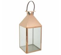 Alexandra House Living Farol Cobre Vidrio Acero Inoxidable 28 x 66 x 29 cm