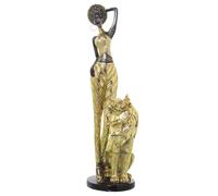 Alexandra House Living Figura Decorativa Dorado Plástico León Africana 13 x 17 x 38 cm